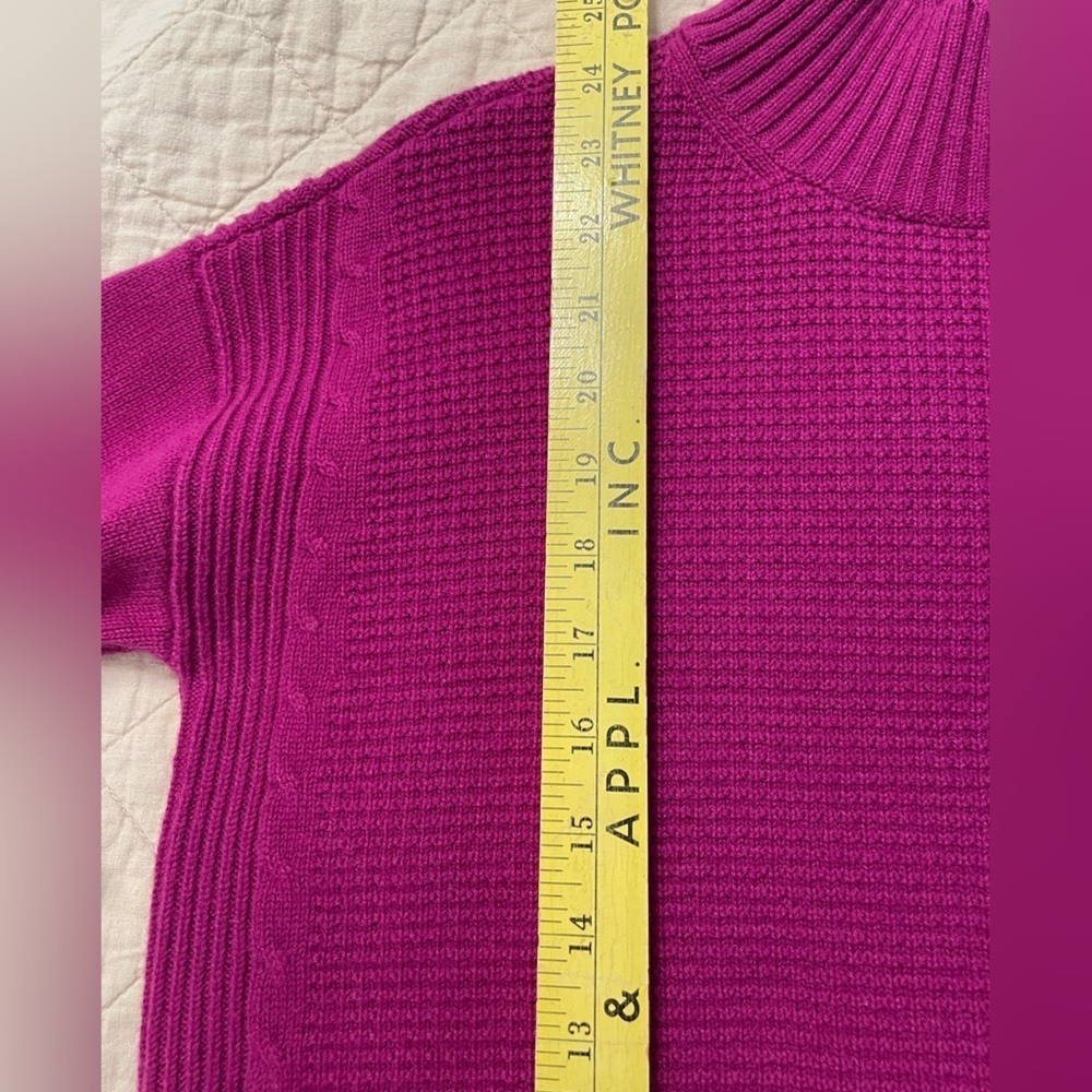 Talbots Women’s Sweater Size Small Petite Pink Lambswool Blend Mock Neck Cozy - Picture 9 of 10